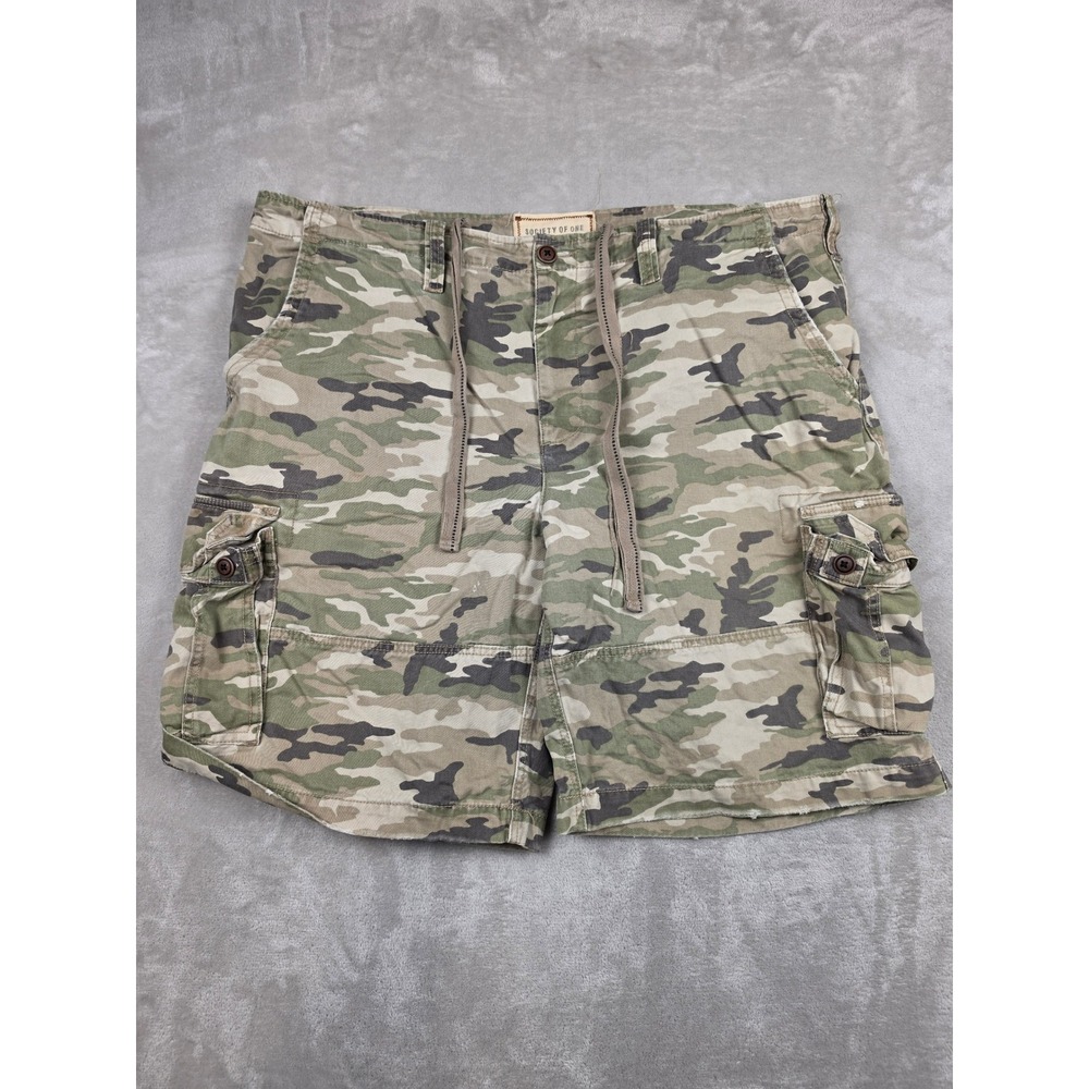 Society of One Cargo Shorts Mens 48 Fit 47 Camo Drawstring Paratrooper